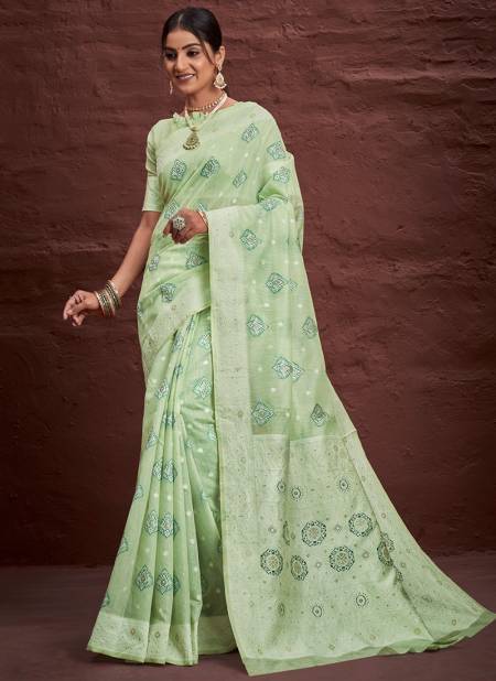 Pista Colour Mansi Sangam Colours Wholesale Cotton Sarees Catalog 1001