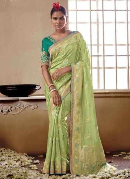 Pista Colour Meenakari Wholesale Ethnic Wear Silk Saree Catalog 153