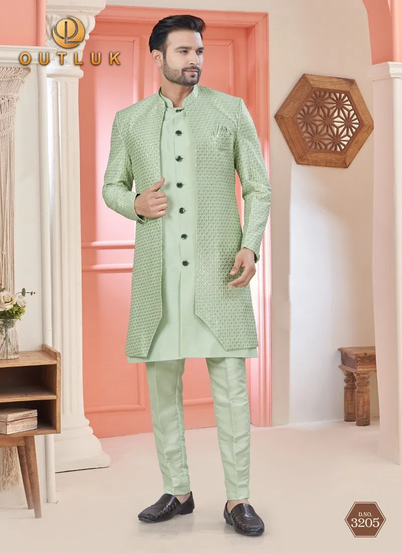 Pista Colour Outluk Wedding Collection Vol 32 Party Wear Mens Indo Western Manufacturers 3205