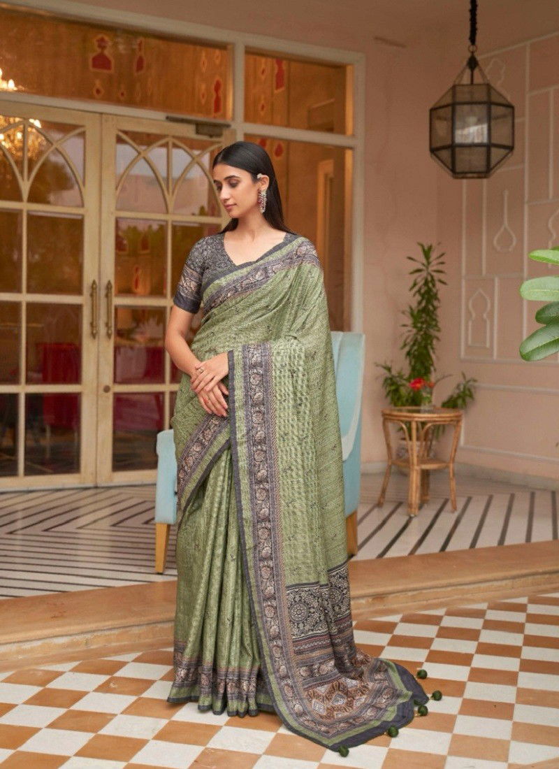 Pista Colour Paathsala By Rewaa Khadi Silk Saree Wholesale Price In Surat R208