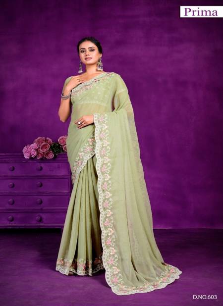 Pista Colour Prima 601 TO 605 Simar Party Wear Saree Wholesale Clothing Suppliers In India 603