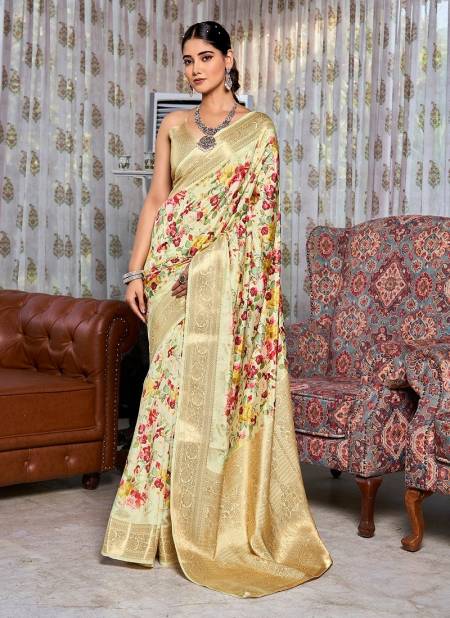 Pista Colour SS 174 Flower Printed Silk Womans Wholesale Saree Suppliers In Mumbai DS-114