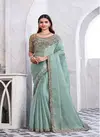 Pista Colour SS 29001 To 29017 By TFH Party Wear Designer Saree Exporters In India SS 29011