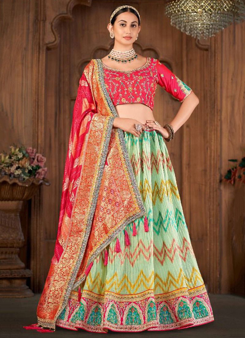 Pista Colour SSS Hit Designer Festive Wear Wholesale Designer Lahenga Choli 2004