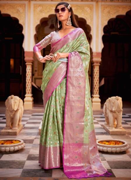 Pista Colour Sairoopa The Fabrica Exclusive Wear Wholesale Silk Sarees Catalog 14007