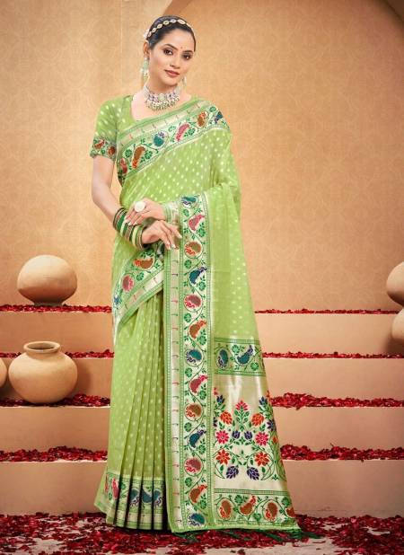 Pista Colour Shahi Cotton 1001 TO 1006 Series By Bunawat Cotton Sarees Wholesale Online 1004