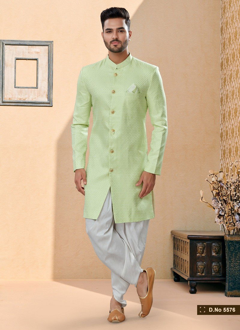 Pista Colour Vol 14 Party Wear Mens Sherwani Exporters In India 5576