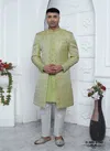 Pista Green Colour Function Wear Indo Western Mens Jacket Set Wholesale Price In Surat 2782
