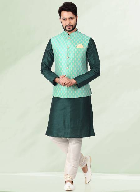 Pista Green Colour Function Wear Wholesale Modi Jacket Kurta Pajama Catalog 1883