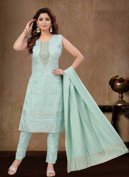 Pista Green Colour Ikaaya Ethnic Wear Wholesale Designer Salwar Suits Catalog 794 C