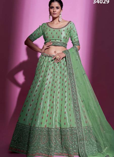 Pista Green Colour Kimaya Vol 2 By Arya Designs Designer Lehenga Choli Catalog 34029