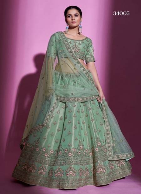 Pista Green Colour Kimaya Vol 2 Wedding Wear Wholesale Designer Lehenga Choli 34005