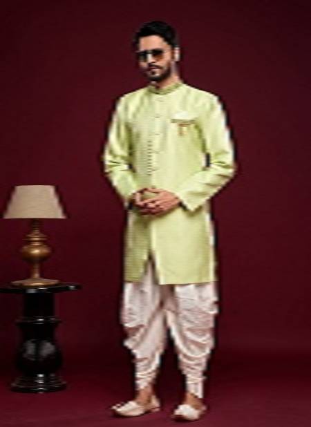 Pista Green Colour Mens Partywear Indo Western Catalog 2408