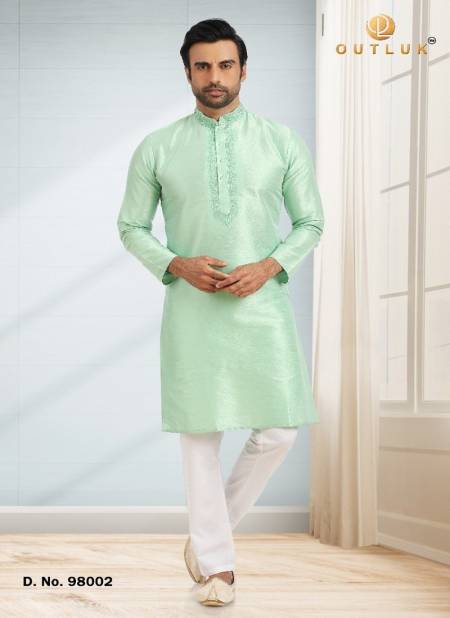 Outluk 98 Pista Green Colour Festive Wear Wholesale Kurta With Pant Collection 98002