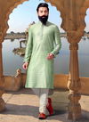 Pista Green Jacquard Kurta 12912