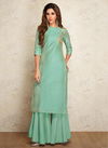 Pista Colour Rich Look Party Wear Viscose Silk Kurti With Plazzo 402