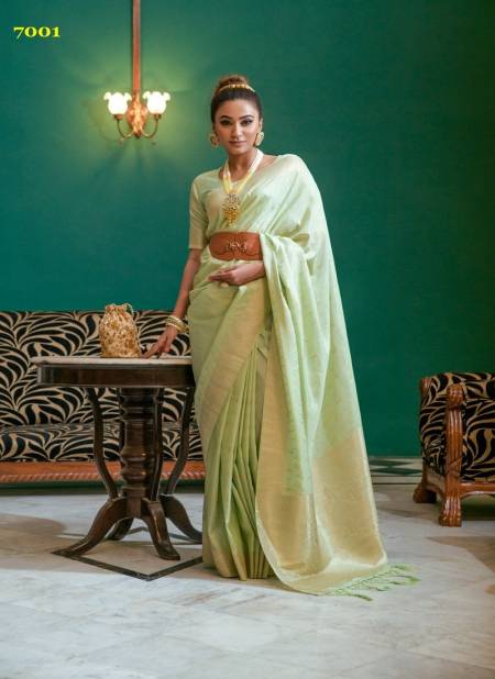 Pista Green Soch By Rajyog Designer Saree Catalog 7001