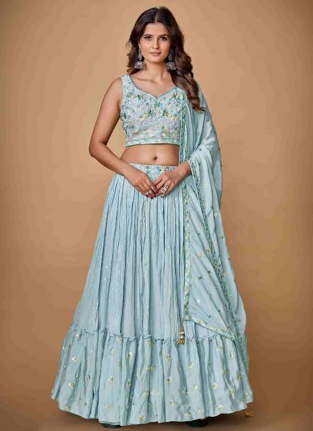 Powder Blue Colour Mahira Vol 2 Arya Designer Wholesale Wedding Wear Lehenga Choli Catalog 43002