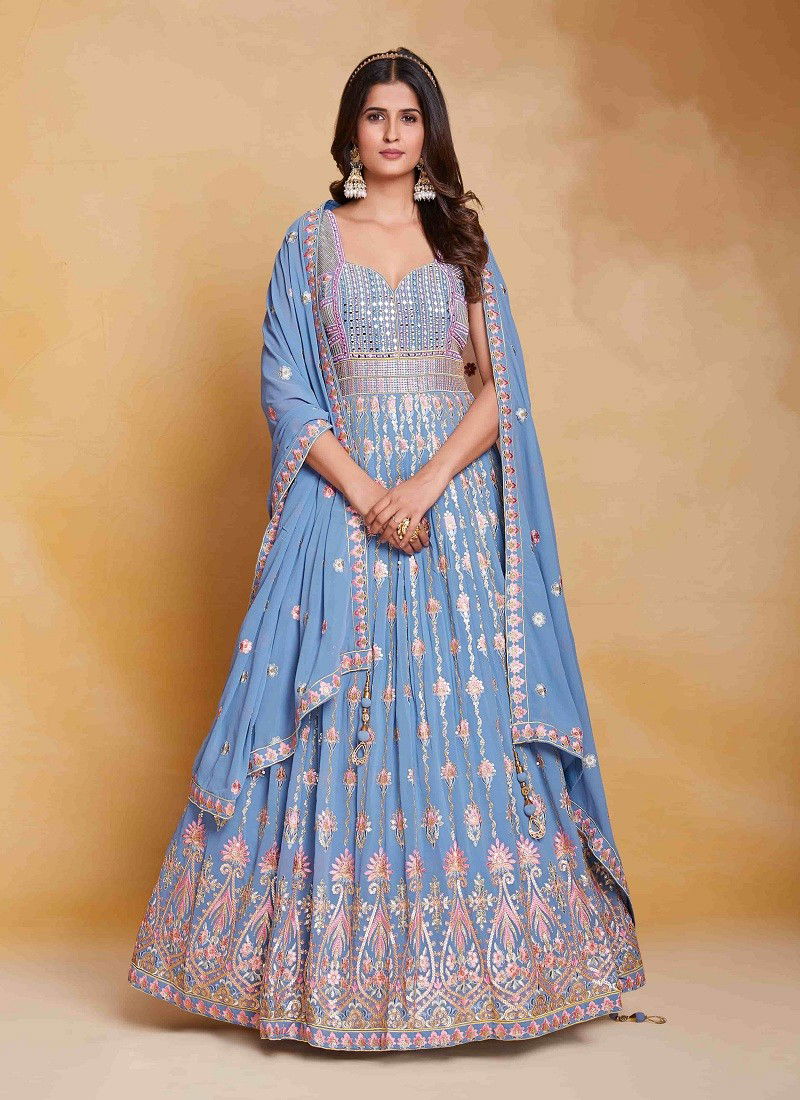 Powder Blue Colour Zoya Vol 4 By Arya Designs Gown Catalog 78003