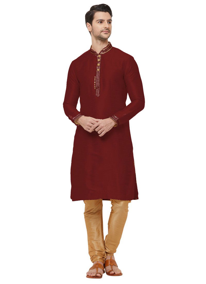 Pride N Dot Kurta Latest Casual Wear Silk Kurta Collection ND24015Maroon