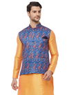 Pride ND Latest Printed Designer Festive And Function Wear Stylish Silk Nehru Jeckets Collection ND24037