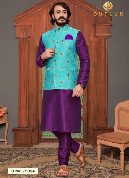 Men's Clergy Jacket - Purple with Gold Trimming | Clerical Frock Jackets |  Suit Avenue