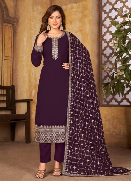 Buy Trendy Salwar Suit - Festive Party Purple Net Embroidered Suit –  Empress Clothing