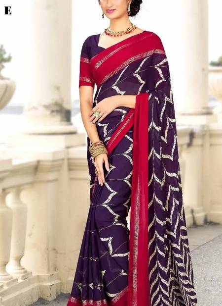 Purple Amrita By Mahamani Creation Fancy Fabric Printed Saree Catalog E