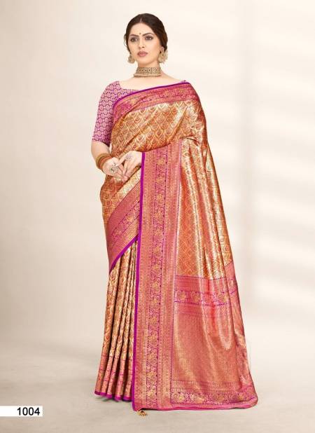 Purple And Gold Colour Sheela Vol 20 By Bunawat Banarasi Silk Wedding Sarees Wholesale In India 1004