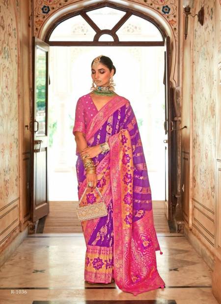 Purple And Pink Colour Gangotri By Rewaa Traditional Saree Wholesale Market In Surat With Price R-1036