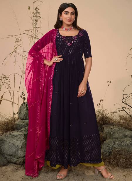 Purple And Rani Colour Flory Vol 27 Khushboo Wedding Wear Wholesale Salwar Suits Catalog 4832