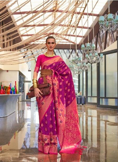 Purple And Rani Colour Kalaa Silk By Rajtex Silk Saree Catalog 303006