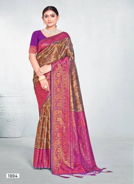 Purple Cadbury Silk Vol 9 By Bunawat Wedding Wear Saree Exporters In India 1004