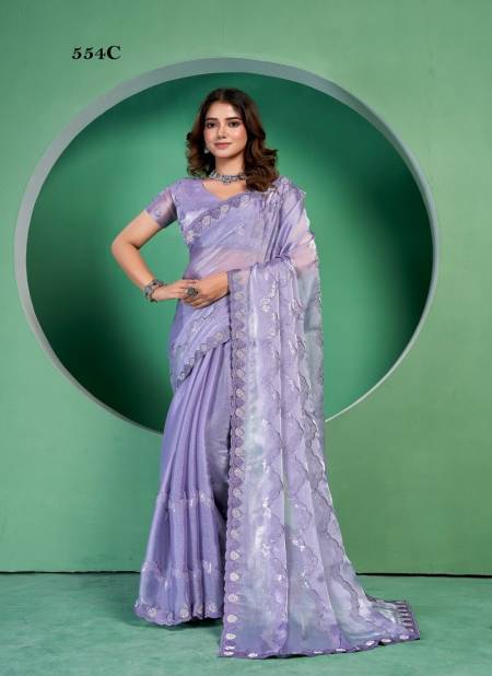 Purple Colour 554 A To E By Suma Designer Burberry Wear Saree Wholesale Shop In Surat 554-C