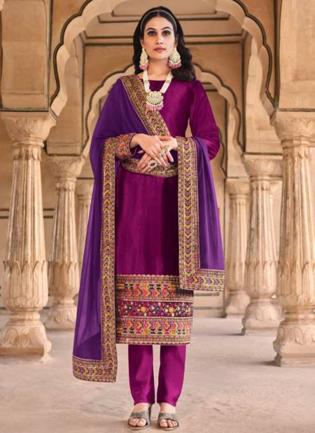 Purple Colour Aadhya Vol 2 By Senhora Wedding Wear Salwar Suits Catalog 2074 A