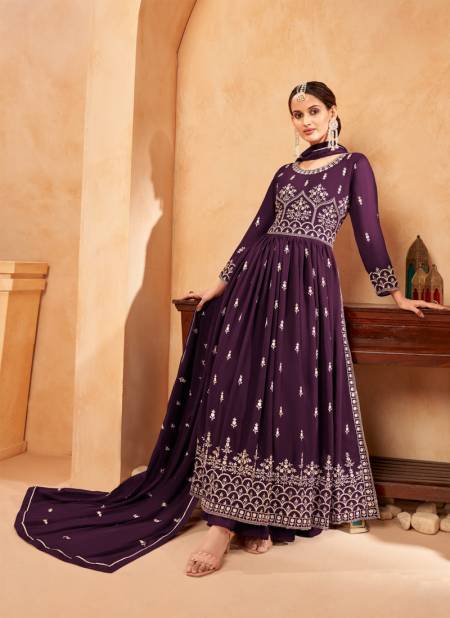 Purple Colour Aanaya Vol 155 By Twisha Wedding Wear Wholesale Salwar Suits Catalog 5502
