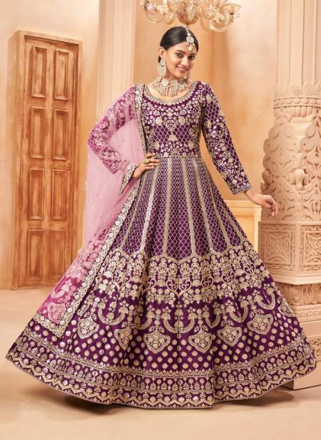 Purple Colour Aanaya Vol 157 By Twisha Gown Catalog 5702