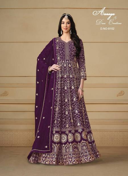 Purple Colour Aanaya Vol 181 By Dani 8101 TO 8104 Series Salwar Suit Wholesalers In Delhi 8102