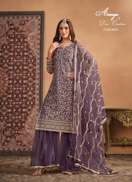 Purple Colour Aanaya Vol 183 By Twisha Designer Wear Sharara Suit Wholesale Shop In Surat 8303