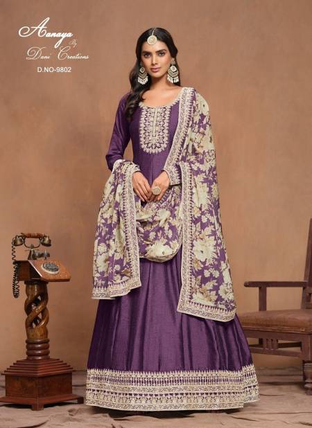 Purple Colour Aanaya Vol 198 By Twisha Art Silk Wedding Salwar Suit Orders In India 9802