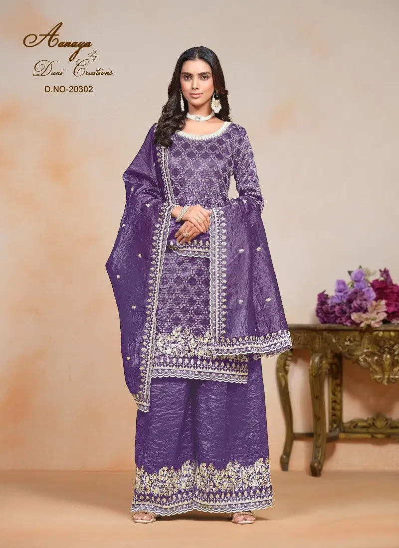 Purple Colour Aanaya Vol 203 By Dani Gold Crush Salwar Suit Suppliers In India 20302