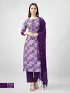 Purple Colour Aaradhna 1135 Rayon Printed Embroidery Kurti With Bottom Dupatta Wholesale Market
