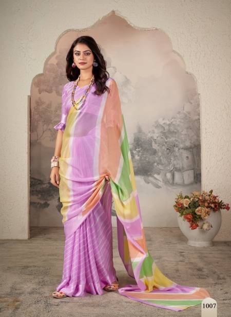 Purple Colour Aavi By Dhaga Pure Jari Chiffon Daily Wear Saree Wholesalers In Delhi 1007