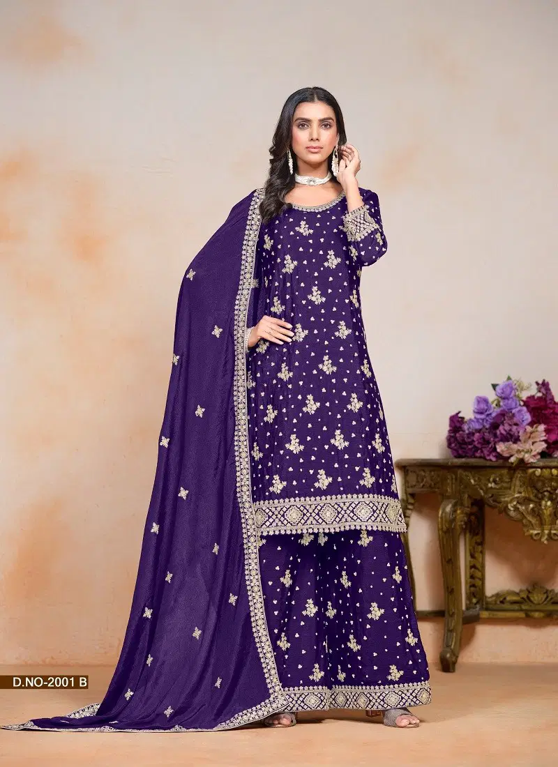 Purple Colour Abida Vol 2 By Dani Chinon Readymade Suits Wholesale In India 2001 B