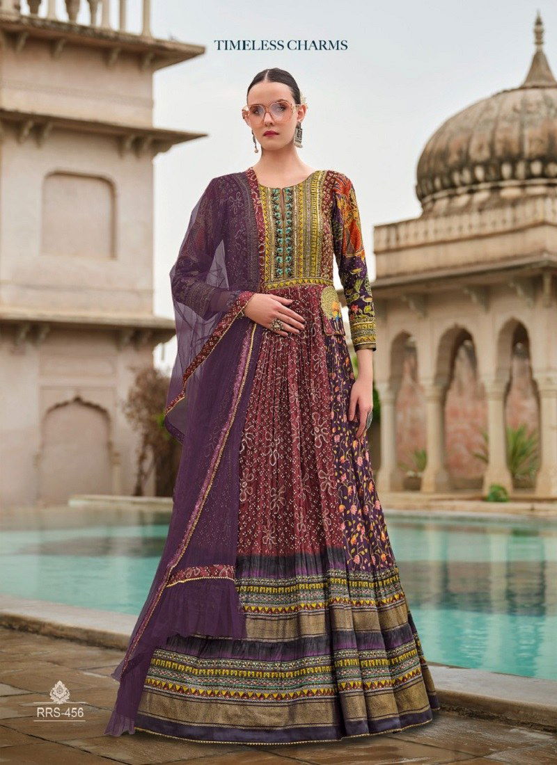 Purple Colour Ada By Kreshva Smooth Silk Reception wear Gown Orders In India RRS 456