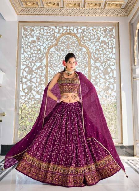 Purple Colour Ananya By Virasat Heavy Pure Masleen Readymade Designer Lehenga Choli Catalog 3003