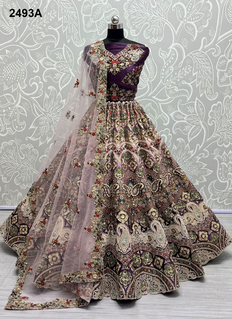 Purple Colour Anjani Art 2493 Colors Designer Lehenga Choli Catalog 2493 A