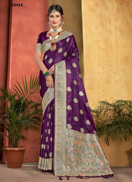Purple Colour Anju By Sangam Silk Saree Catalog 1001