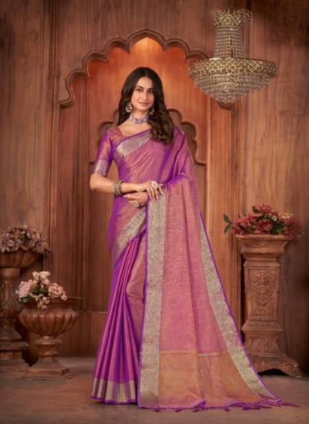 Purple Colour Anushka Vol 1 By Pankh Silk Saree Catalog 4801