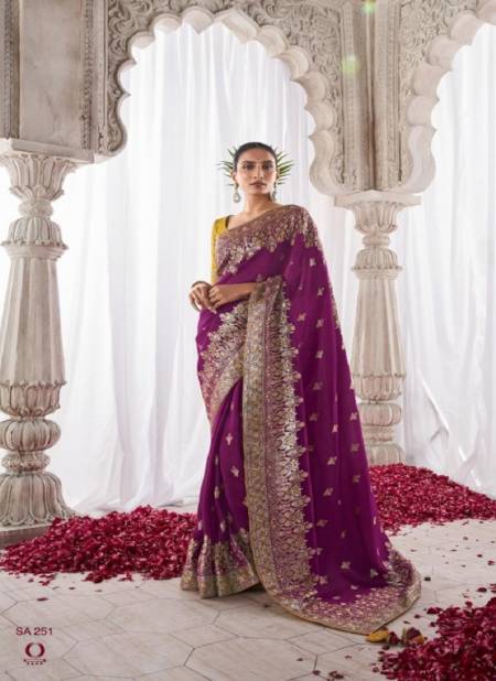 Purple Colour Asiyana By Kimora Silk Designer Wedding Wear Saree Catalog SA-251